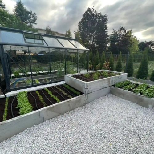 podwyższone grządki w szkarni