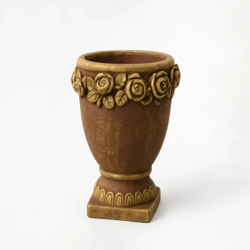 donica betonowa klasyczna z motywem róż