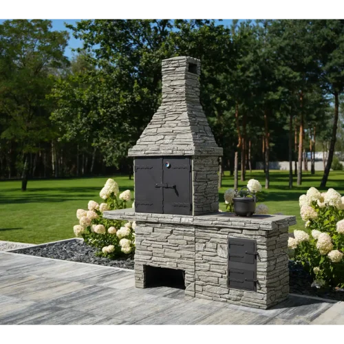 grill z wędzarnią i kociołkiem