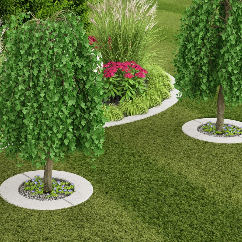 obrzeże okrągłe wokół drzewa