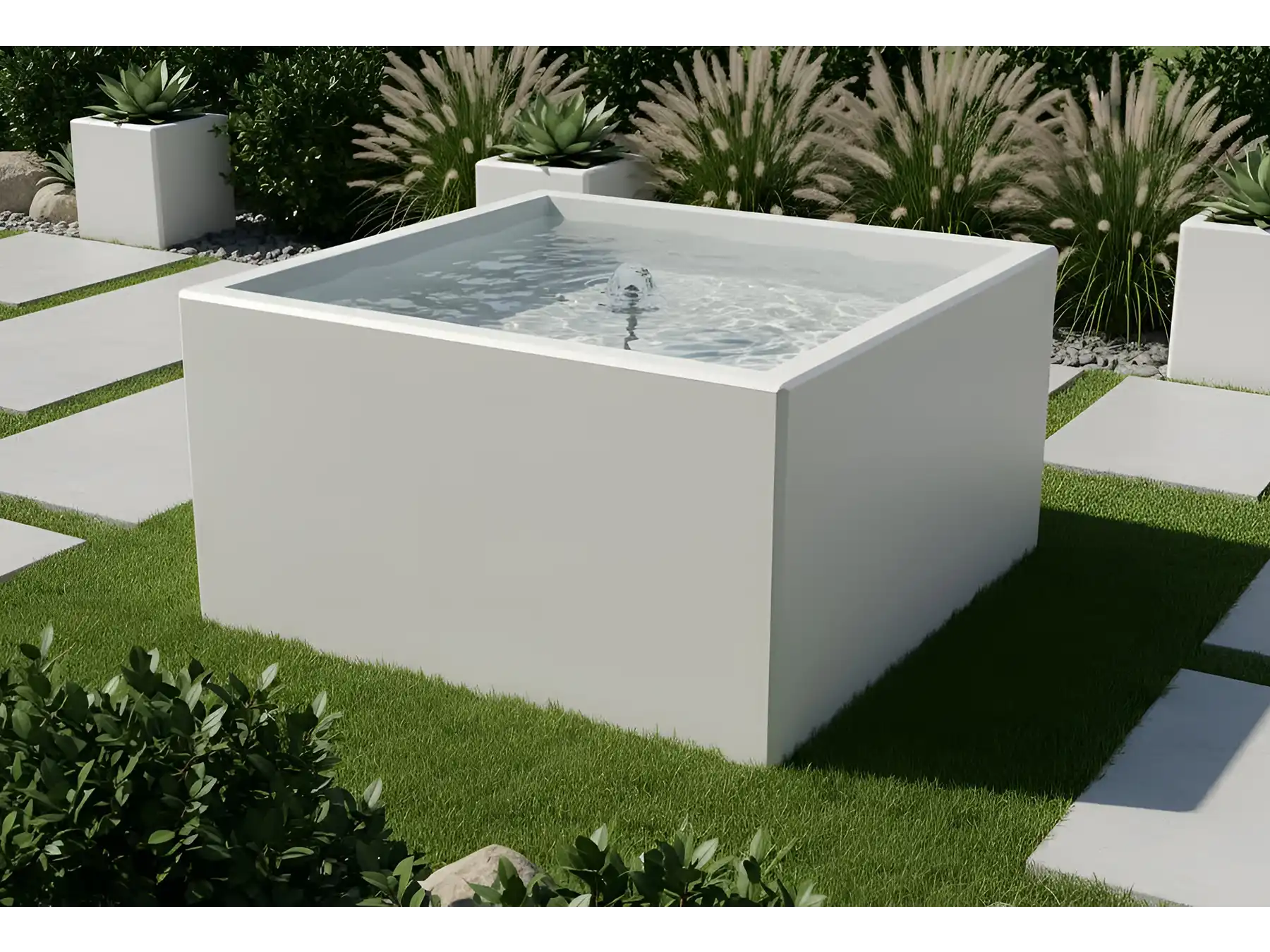 fontanna ogrodowa kwadratowa