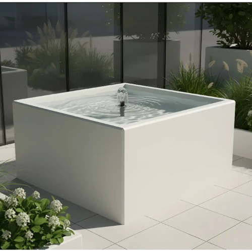 fontanna betonowa kwadratowa