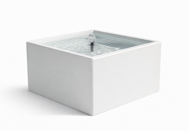 fontanna betonowa kwadratowa