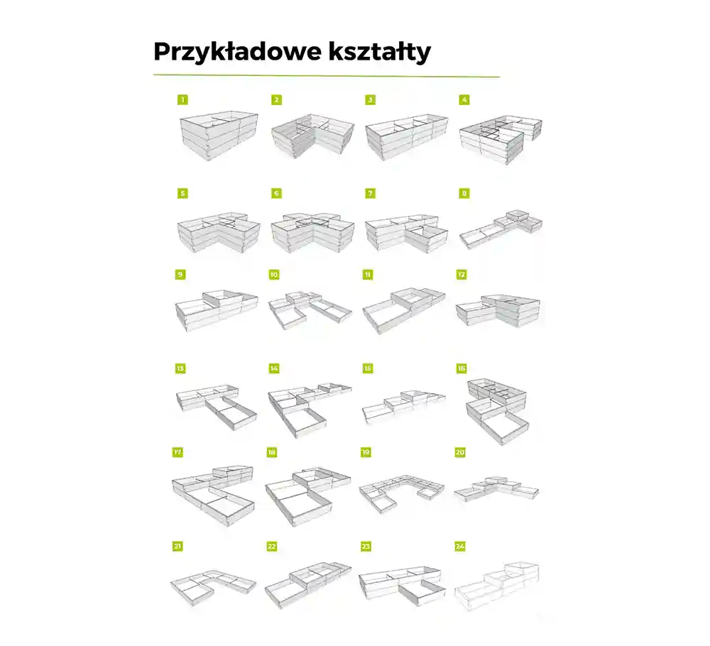 przykładowe kształty warzywników